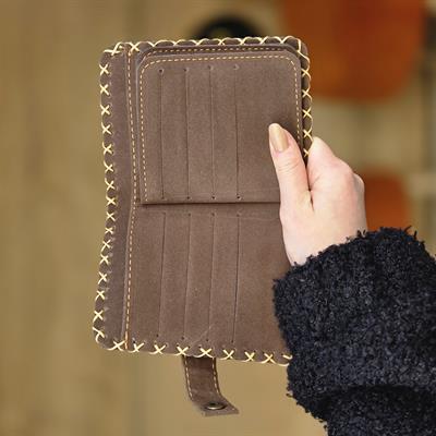 Karamık Figürlü Küçük Cüzdan Etnik Bohem Retro Style - Kahve