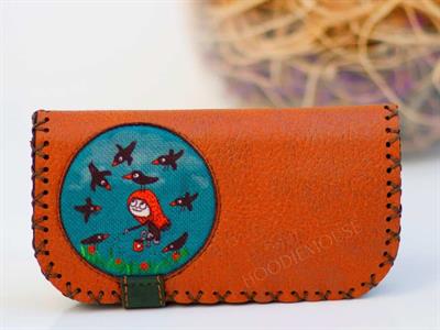 Karga Figürlü Büyük Cüzdan Etnik Bohem Retro Vintage Style - TABA