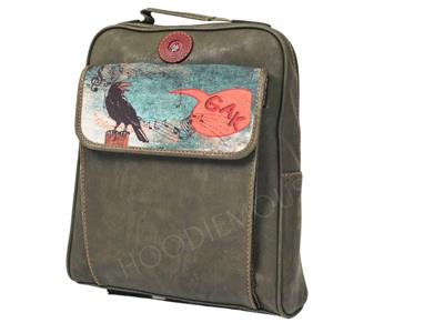 Karga Figürlü Unisex Canta Hem Sırt Hem Capraz Hem Elde Etnik Bohem Style - YESİL