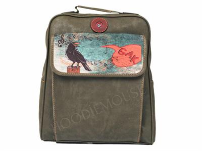 Karga Figürlü Unisex Canta Hem Sırt Hem Capraz Hem Elde Etnik Bohem Style - YESİL