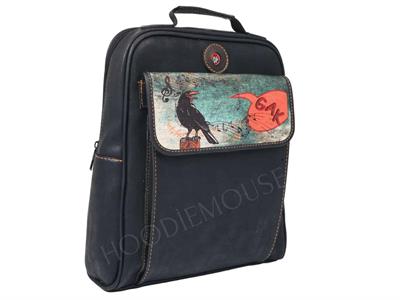 Karga Figürlü Unisex Canta Hem Sırt Hem Capraz Hem Elde Etnik Bohem Style - SİYAH