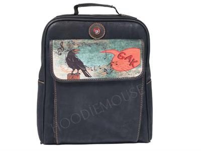 Karga Figürlü Unisex Canta Hem Sırt Hem Capraz Hem Elde Etnik Bohem Style - SİYAH