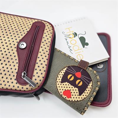 Kedi Aşkı Figürlü Kapaklı Sırt Çantası Siyah, Büyük Cüzdan Yeşil Etnik Bohem Style Kombin