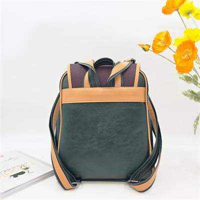 Kedi Aşkı Figürlü Kapaklı Sırt Çantası Etnik Bohem Style - YESİL