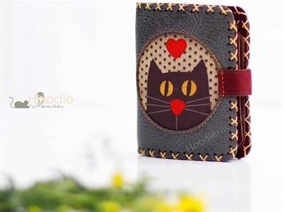 Kedi Aski Figürlü Küçük Cüzdan Etnik Bohem Retro Style - Antrasit