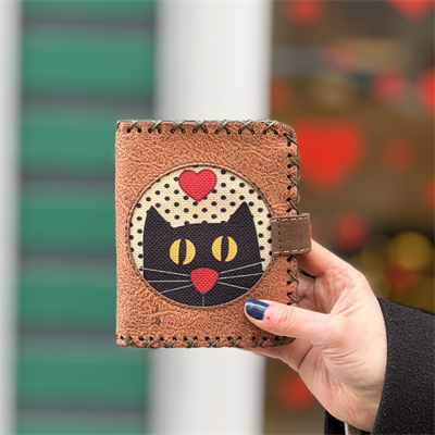 Kedi Askı Figürlü Küçük Cüzdan Etnik Bohem Retro Style - TABA