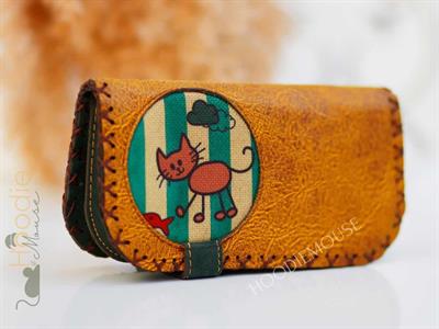 Kedi Balık Figürlü Büyük Cüzdan Etnik Bohem Retro Vintage Style - HARDAL