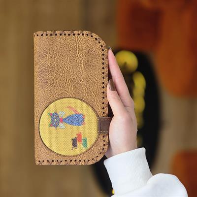 Kedi Fare Figürlü Büyük Cüzdan Etnik Bohem Retro Vintage Style - HARDAL
