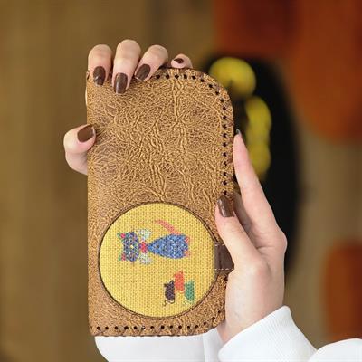 Kedi Fare Figürlü Büyük Cüzdan Etnik Bohem Retro Vintage Style - HARDAL