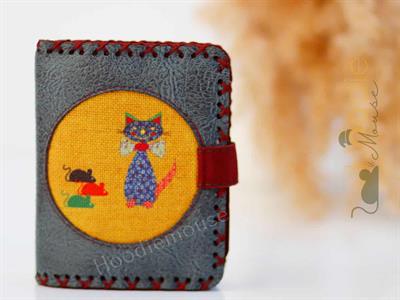 Kedi Fare Figürlü Küçük Cüzdan Etnik Bohem Retro Style - Petrol
