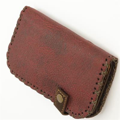 Kedi ve Köpek Figürlü Büyük Cüzdan Etnik Bohem Retro Vintage Style  - BORDO