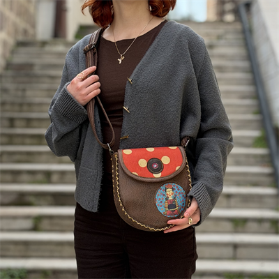 Klasik Frida Çapraz Örgülü Kol Çantası Etnik Bohem Style - KAHVE