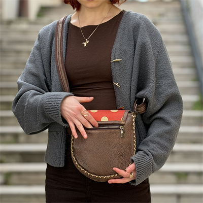 Klasik Frida Çapraz Örgülü Kol Çantası Etnik Bohem Style - KAHVE