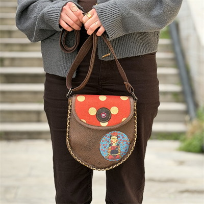 Klasik Frida Çapraz Örgülü Kol Çantası Etnik Bohem Style - KAHVE
