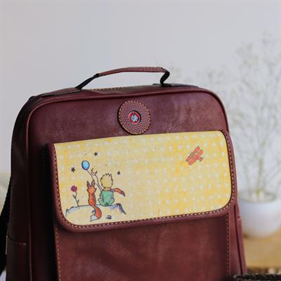 Küçük Prens Desen Unisex Canta Hem Sırt Hem Capraz Hem Elde Etnik Bohem Style - BORDO