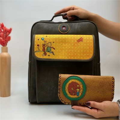 Küçük Prens Desen Unisex Yesil Canta, EKücük Prens Büyük Hardal Cüzdan  Hem Sırt Hem Capraz Hem Elde Etnik Bohem Style KOMBIN