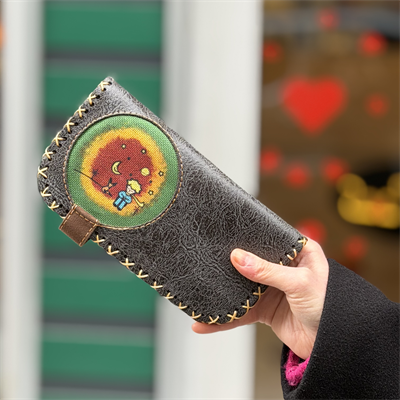 Küçük Prens Figürlü Büyük Cüzdan Etnik Bohem Retro Vintage Style - ANTRASİT