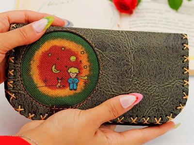 Küçük Prens Figürlü Büyük Cüzdan Etnik Bohem Retro Vintage Style - YESİL