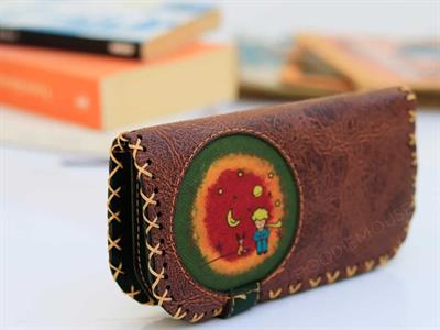 Küçük Prens Figürlü Büyük Cüzdan Etnik Bohem Retro Vintage Style - KAHVERENGİ