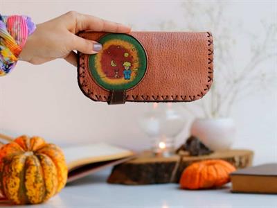 Küçük Prens Figürlü Büyük Cüzdan Etnik Bohem Retro Vintage Style - TABA