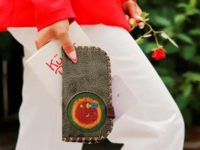 Küçük Prens Figürlü Büyük Cüzdan Etnik Bohem Retro Vintage Style - YESİL