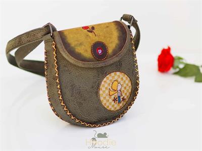 Küçük Prens Figürlü Çapraz Örgülü Kol Çantası Etnik Bohem Style - Yesil