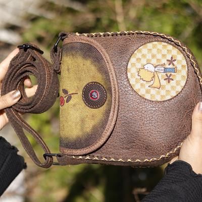 Küçük Prens Figürlü Çapraz Örgülü Kol Çantası Etnik Bohem Style - Kahverengi