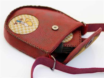 Küçük Prens Figürlü Çapraz Örgülü Kol Çantası Etnik and Bohem Style - Bordo