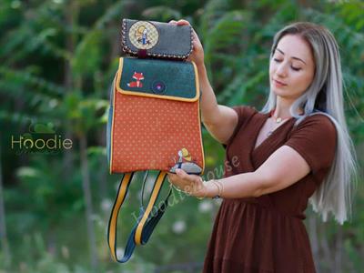 Küçük Prens Figürlü Kapaklı Sırt Çantası Yesil, YCüzdan Yesil Etnik Bohem Style Kombin