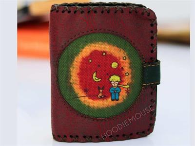 Küçük Prens Figürlü Küçük Cüzdan Etnik Bohem Retro Style -BORDO