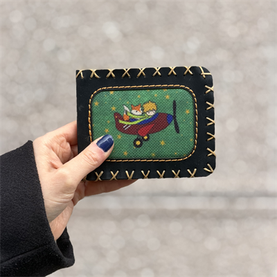 Küçük Prens Figürlü Küçük Cüzdan Etnik Bohem Retro Style -SİYAH