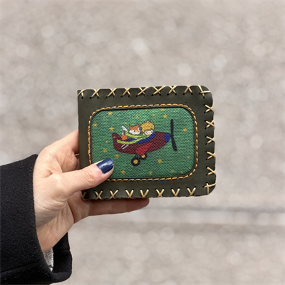 Küçük Prens Figürlü Küçük Cüzdan Etnik Bohem Retro Style -YEŞİL