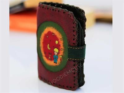 Küçük Prens Figürlü Küçük Cüzdan Etnik Bohem Retro Style -BORDO