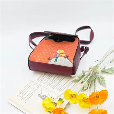 Küçük Prens Figürlü Küçük Postacı Omuz Çantası Etnik Bohem Style - Bordo