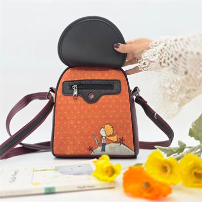 Küçük Prens Figürlü Küçük Postacı Omuz Çantası Etnik Bohem Style - Bordo