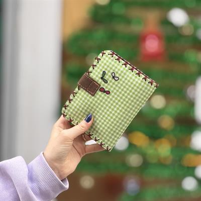 Kurbağa Desenli Küçük Kadın Cüzdanı - Etnik Retro Bohem El Yapımı