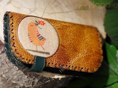 Kuş Figürlü Büyük Cüzdan Etnik Bohem Retro Vintage Style - HARDAL
