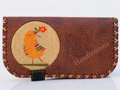 Kuş Figürlü Büyük Cüzdan Etnik Bohem Retro Vintage Style - KAHVERENGİ