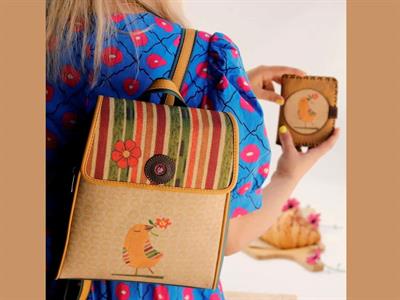 Kuş Figürlü Kapaklı Sırt Çantası Yesil, Cüzdan Hardal Etnik Bohem Style Kombin