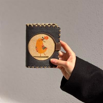 Kuş Figürlü Küçük Cüzdan Etnik Bohem Retro Style - ANTRASİT