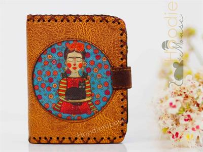 Mavi Frida Figürlü Küçük Cüzdan Etnik Bohem Retro Style - HARDAL