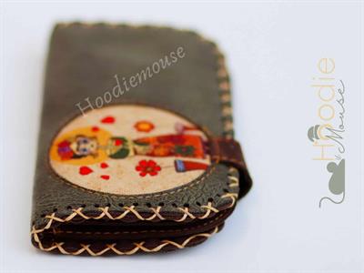 Mexsican Frida Figürlü Büyük Cüzdan Etnik Bohem Retro Vintage Style - YESİL