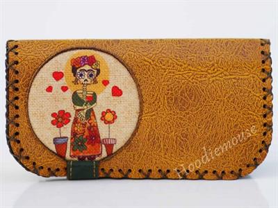 Mexsican Frida Figürlü Büyük Cüzdan Etnik Bohem Retro Vintage Style - HARDAL