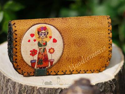 Mexsican Frida Figürlü Büyük Cüzdan Etnik Bohem Retro Vintage Style - HARDAL