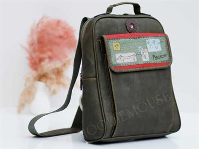 Peecasso Figürlü Unisex Canta Hem Sırt Hem Capraz Hem Elde Etnik Bohem Style - YESİL