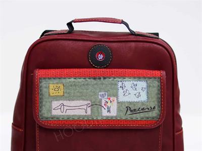 Peecasso Figürlü Unisex Canta Hem Sırt Hem Capraz Hem Elde Etnik Bohem Style - BORDO