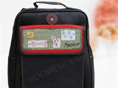 Peecasso Figürlü Unisex Canta Hem Sırt Hem Capraz Hem Elde Etnik Bohem Style - SİYAH