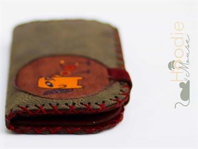 Rakun Figürlü Büyük Cüzdan Etnik Bohem Retro Vintage Style - YESİL