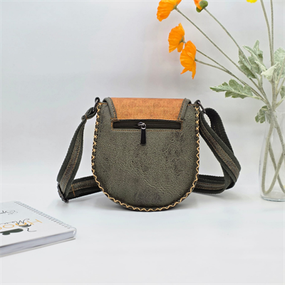 Rakun Figürlü Çapraz Örgülü Kol Çantası Etnik Bohem Style - Yesil