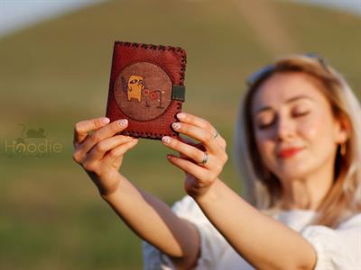 Rakun Figürlü Küçük Cüzdan Etnik Bohem Retro Style - Bordo